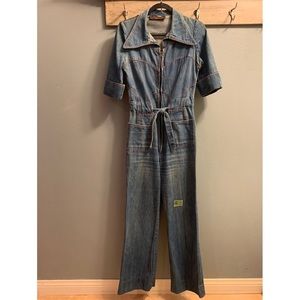 70s vintage denim jumpsuit